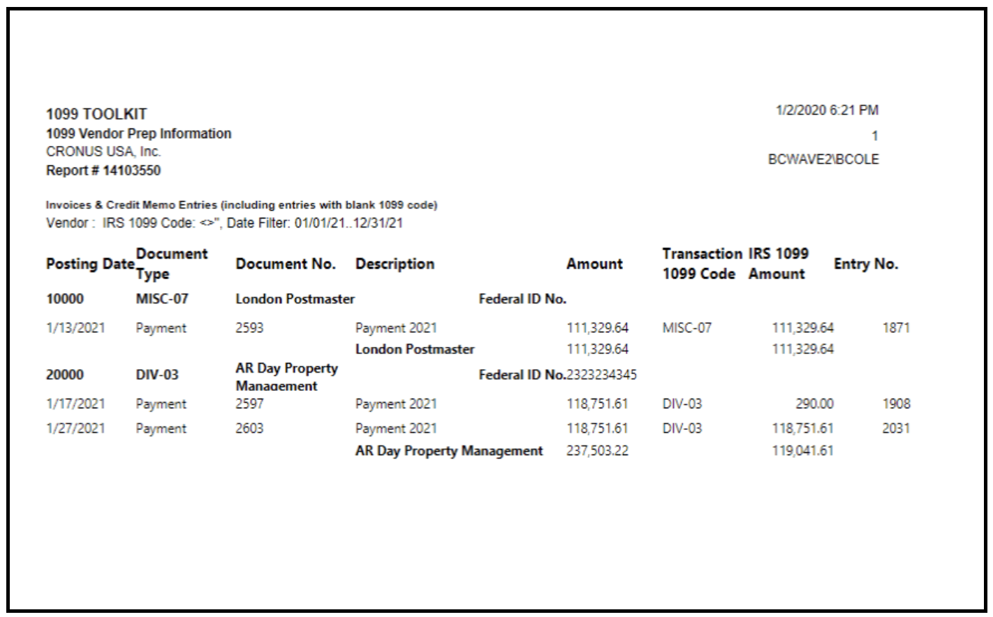 1099 Toolkit | Microsoft Dynamics 365 Business Central