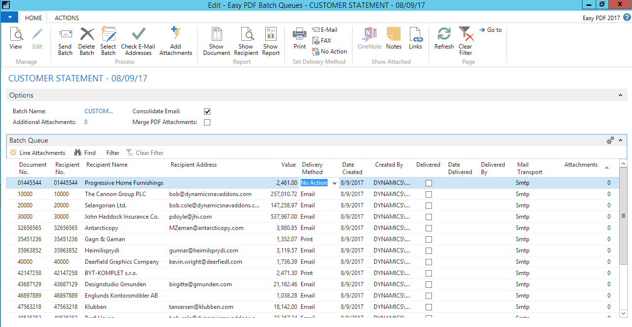 Create and send customized Emails, PDFs and Faxes automatically from your Microsoft Dynamics NAV 